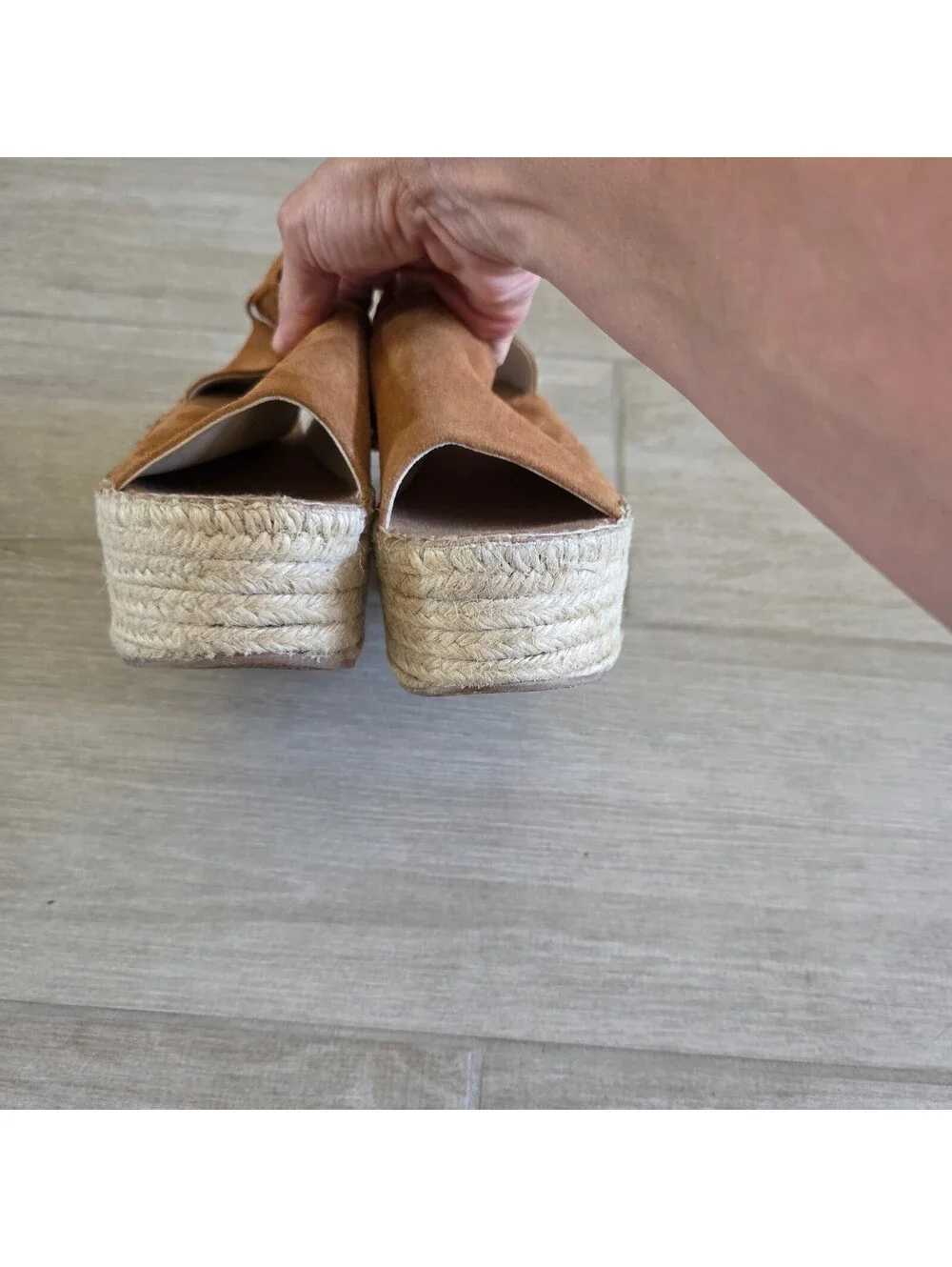 Free People Brown Suede Espadrille Wedge Sandals Size 39